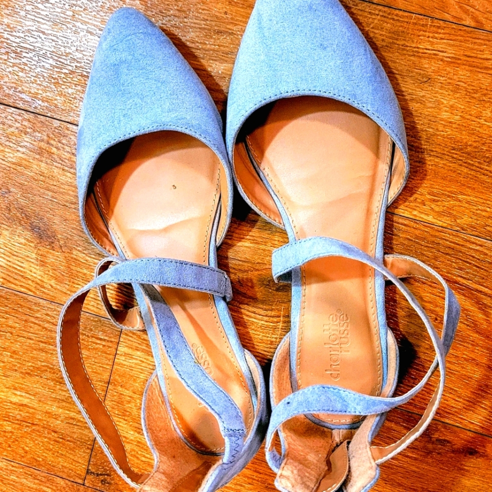 Light Blue Ballet Strappy Flats